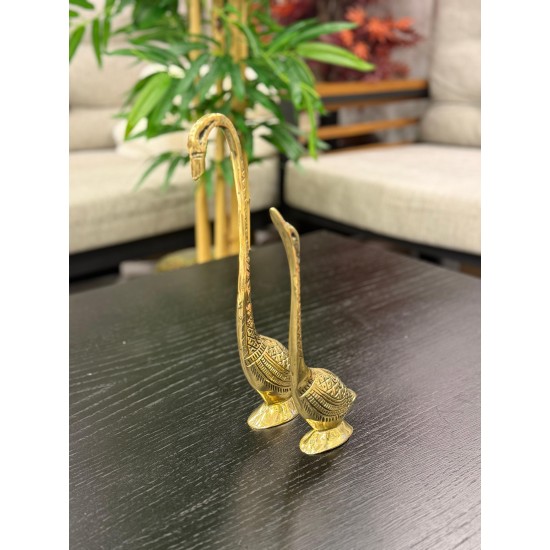 2’li Pirinç Dekor Kuğu Biblo 