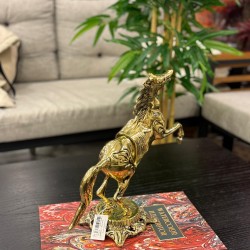 Metal Pirinç Şahlanan Dekor At Biblo