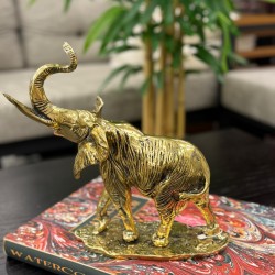 Metal Pirinç Dekor Fil Biblo