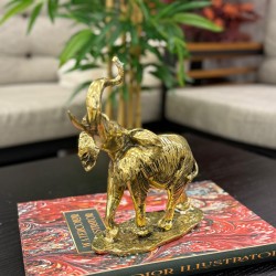 Metal Pirinç Dekor Fil Biblo