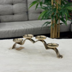 Metal Bronz Renk 4’lü Köprü Şamdan