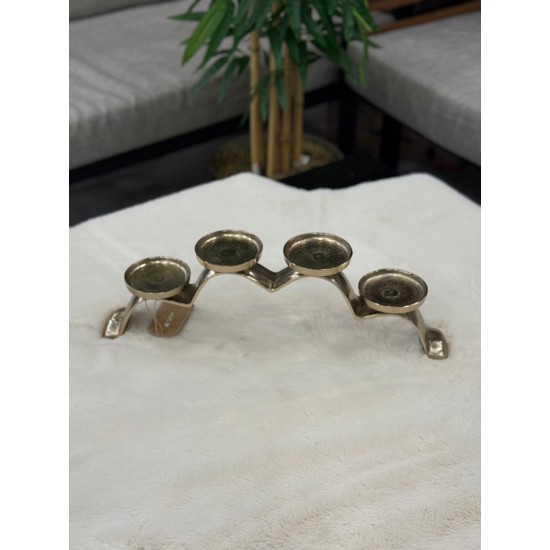 Metal Bronz Renk 4’lü Köprü Şamdan