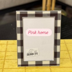 Metal Kasa Ekose Desenli Resim Çerçeve 