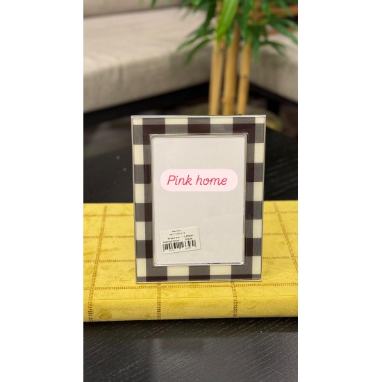 Metal Kasa Ekose Desenli Resim Çerçeve 