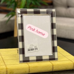 Metal Kasa Ekose Desenli Resim Çerçeve 