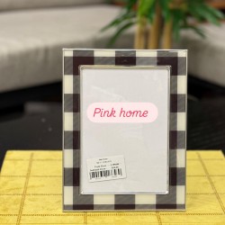 Metal Kasa Ekose Desenli Resim Çerçeve 