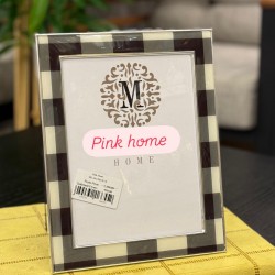 Metal Kasa Ekose Desenli Resim Çerçeve 