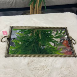 Eskitme Zincir  kulplu Tepsi 