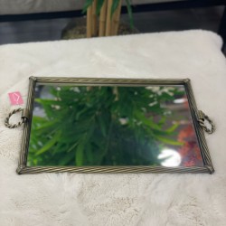 Eskitme Zincir  kulplu Tepsi 