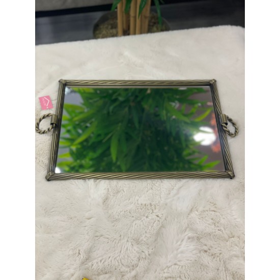 Eskitme Zincir  kulplu Tepsi 