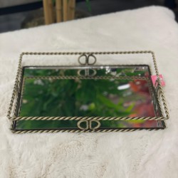 Eskitme Bağlama Model Dörtgen Tepsi 