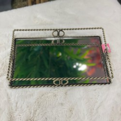 Eskitme Bağlama Model Dörtgen Tepsi 