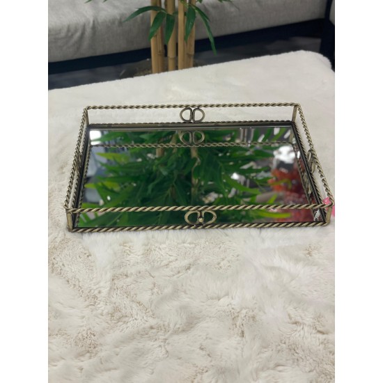 Eskitme  Bağlama Model Dörtgen Tepsi 