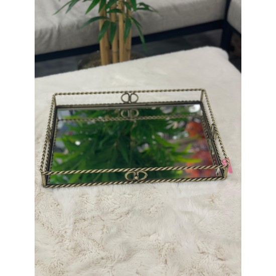 Eskitme  Bağlama Model Dörtgen Tepsi 