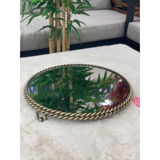 Yuvarlak Jardiyer Eskitme Tepsi 