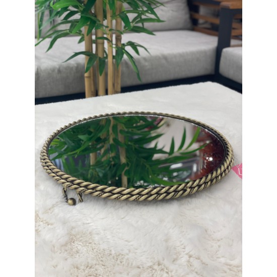 Yuvarlak Jardiyer Eskitme Tepsi 