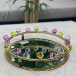 Boncuk Rose Eskitme Tepsi