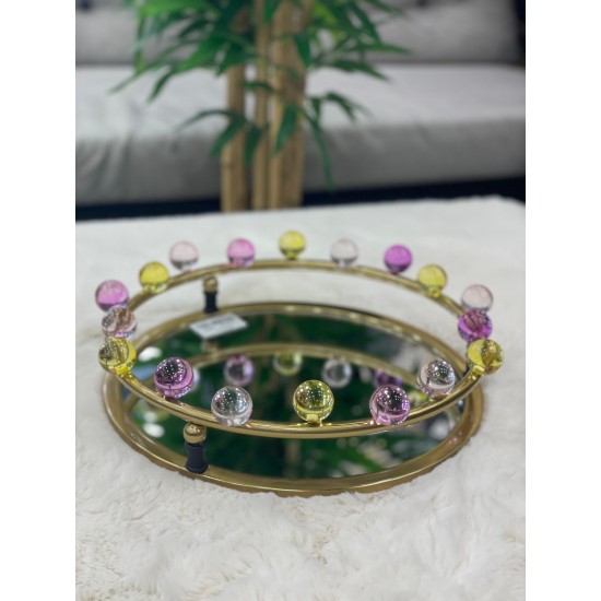 Boncuk Rose Eskitme Tepsi