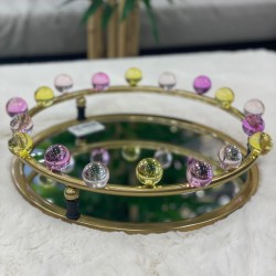 Boncuk Rose Eskitme Tepsi