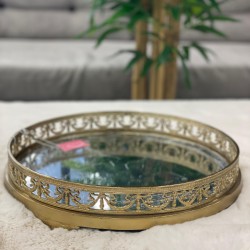 Yuvarlak Pirinç Tepsi 