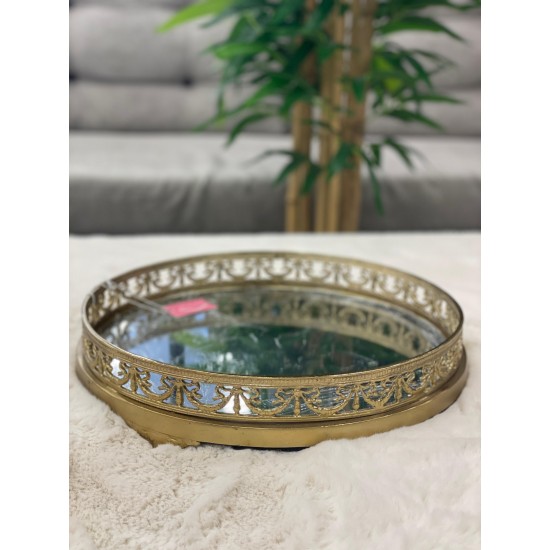 Yuvarlak Pirinç Tepsi 