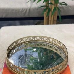 Yuvarlak Pirinç Tepsi 