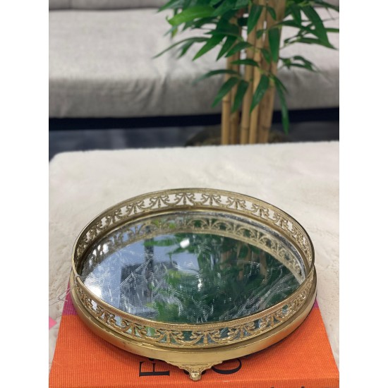 Yuvarlak Pirinç Tepsi 