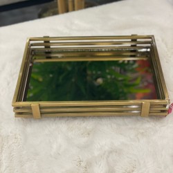 Gold Dikdörtgen Çubuk Model Tepsi 