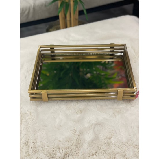 Gold Dikdörtgen Çubuk Model Tepsi 