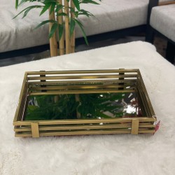Gold Dikdörtgen Çubuk Model Tepsi 