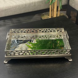 Pirinç Gümüş Delikli Jardiyer Tepsi 
