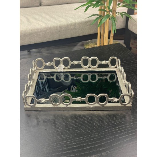 Aliminyum Döküm Halka Model Gümüş Tepsi 