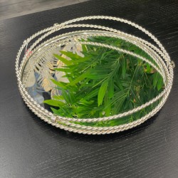 Gümüş Yuvarlak Halka Model Tepsi 