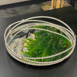 Gümüş Yuvarlak Halka Model Tepsi 