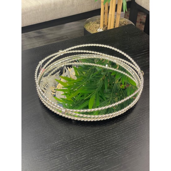 Gümüş Yuvarlak Halka Model Tepsi 