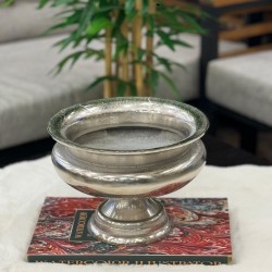 Gümüş Renk Alüminyum Döküm Ayaklı Dekor Meyvelik