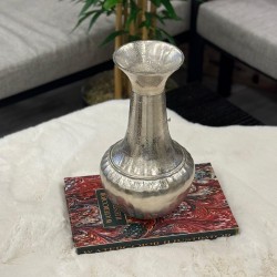 Gümüş Renk Alüminyum Döküm Yer Vazosu