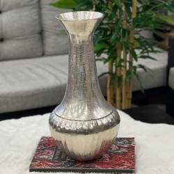 Gümüş Renk Alüminyum Döküm Yer Vazosu