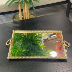 Gold Zincir Kulplu Tepsi 