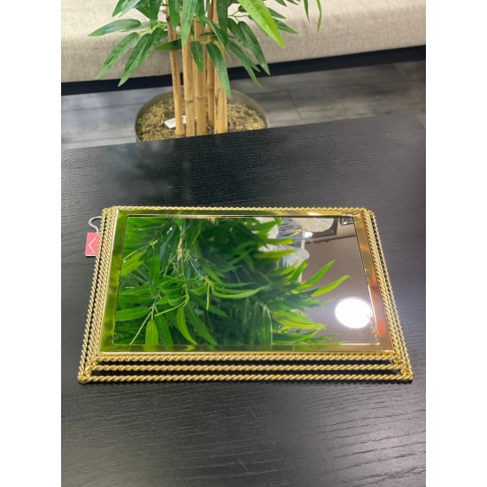 Gold Zincir Model Jardiyer Tepsi 