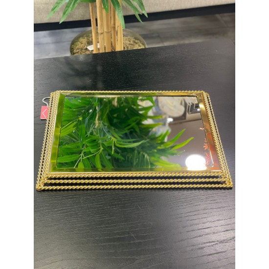 Gold Zincir Model Jardiyer Tepsi 