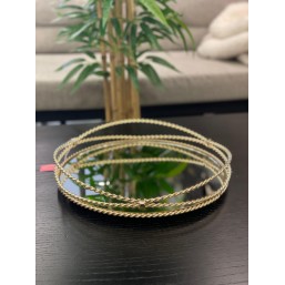 Gold Yuvarlak Halat Desenli Tepsi 