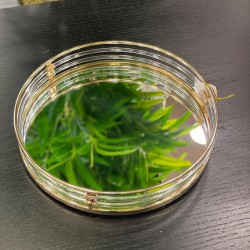 Yuvarlak Çubuk Model Gold Tepsi 