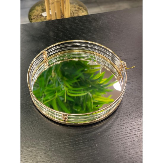 Yuvarlak Çubuk Model Gold Tepsi 