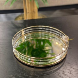 Yuvarlak Çubuk Model Gold Tepsi 