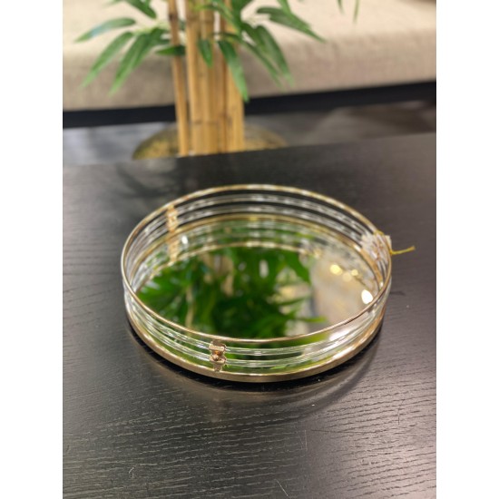 Yuvarlak Çubuk Model Gold Tepsi 