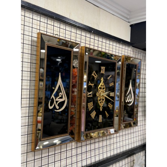 GOLD AYNA HAT VE SAAT 3’LÜ SET