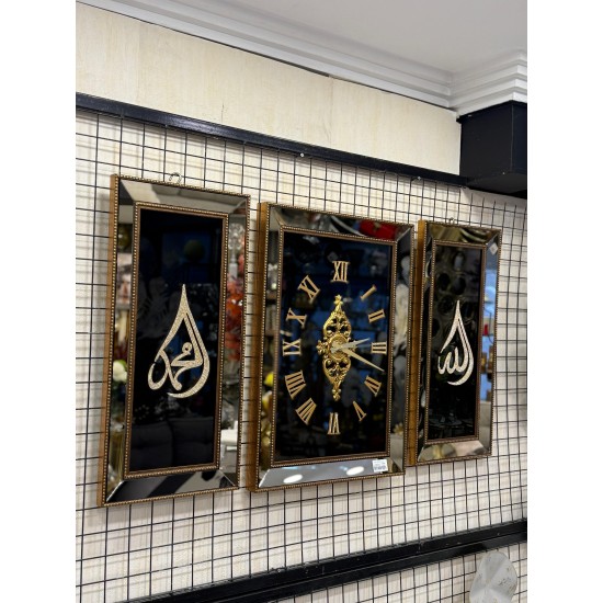 GOLD AYNA HAT VE SAAT 3’LÜ SET