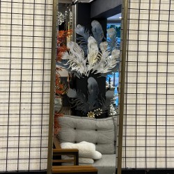 Pirinç Eskitme Renk Metal Kasa Duvar Ayna