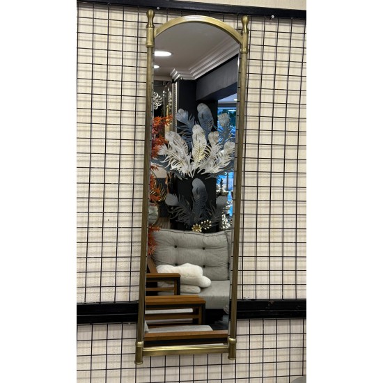 Pirinç Eskitme Renk Metal Kasa Duvar Ayna